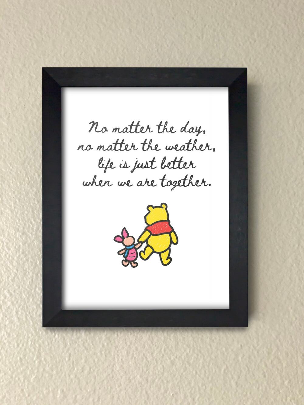 Winnie the Pooh Quote Inspirational Framed Wall Art